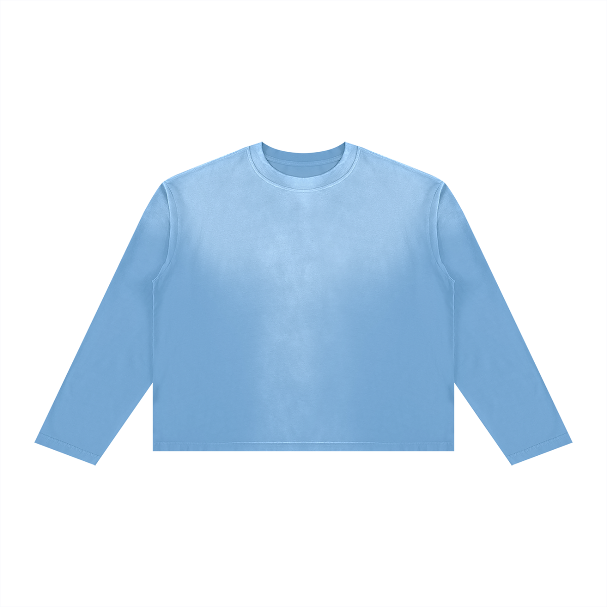 Off Script Sunfade Boxy Long Sleeve T-Shirt - Sky Blue front view