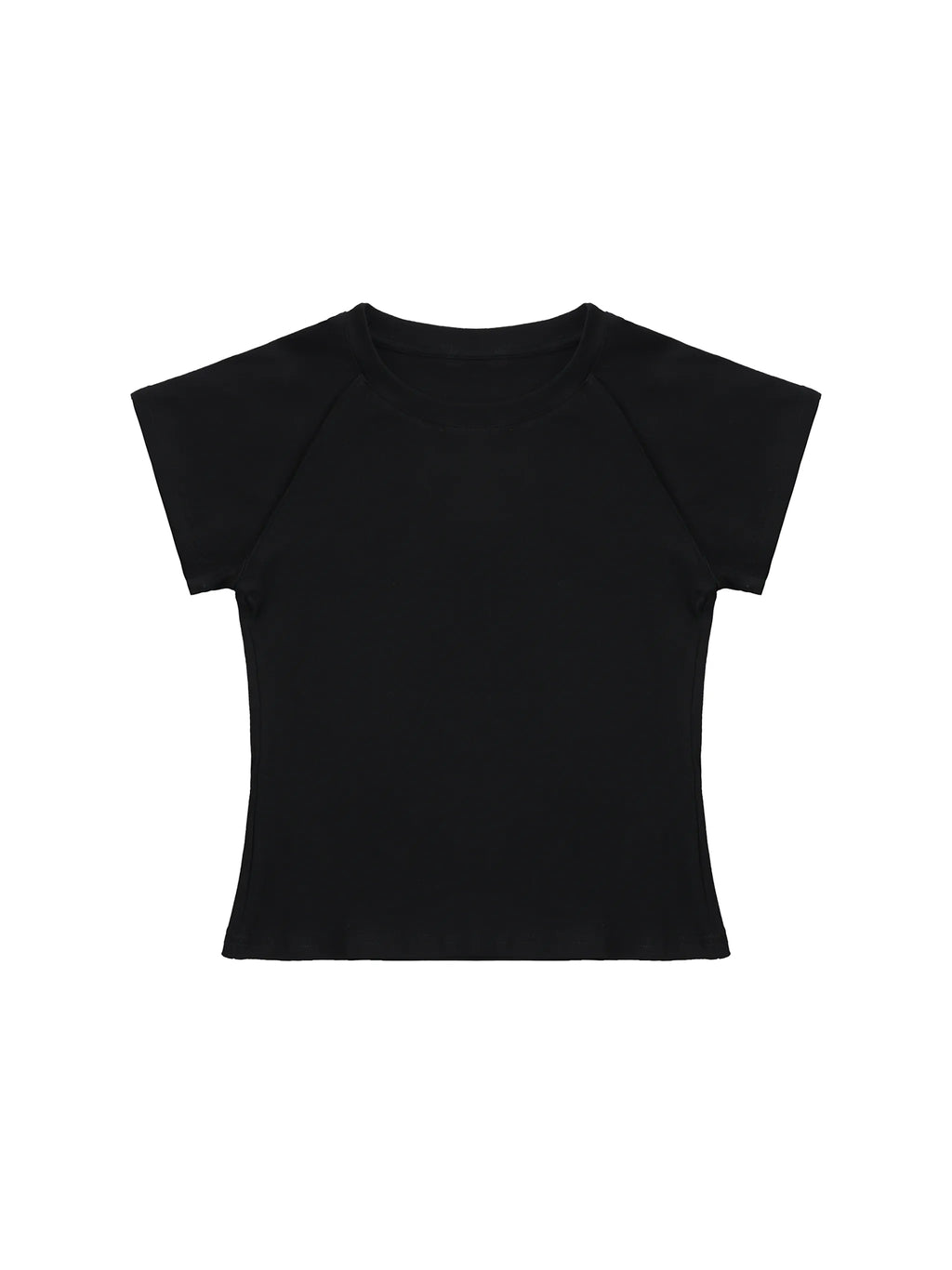 Solid Color Raglan Sleeve Crop Top