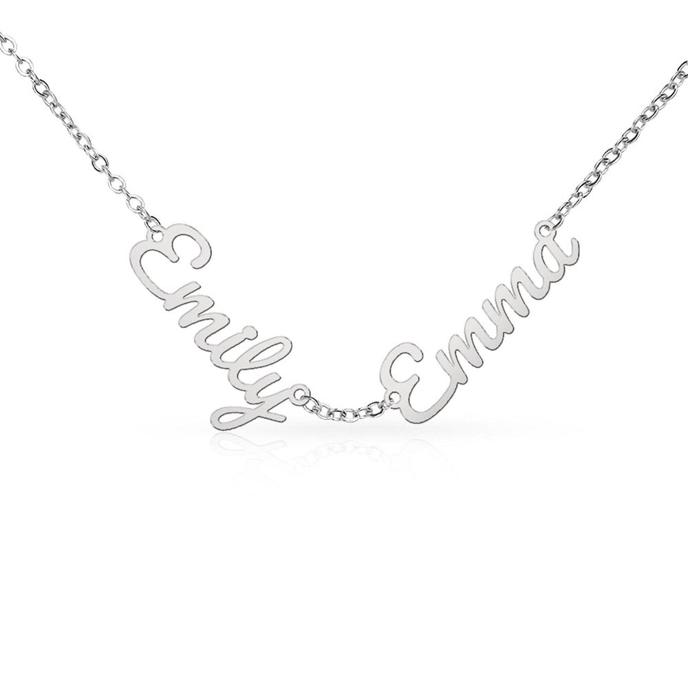 Multiple Name Necklace — 2 Names / Polished Stainless Steel / Standard Box