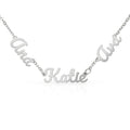 Multiple Name Necklace — 3 Names / Polished Stainless Steel / Standard Box