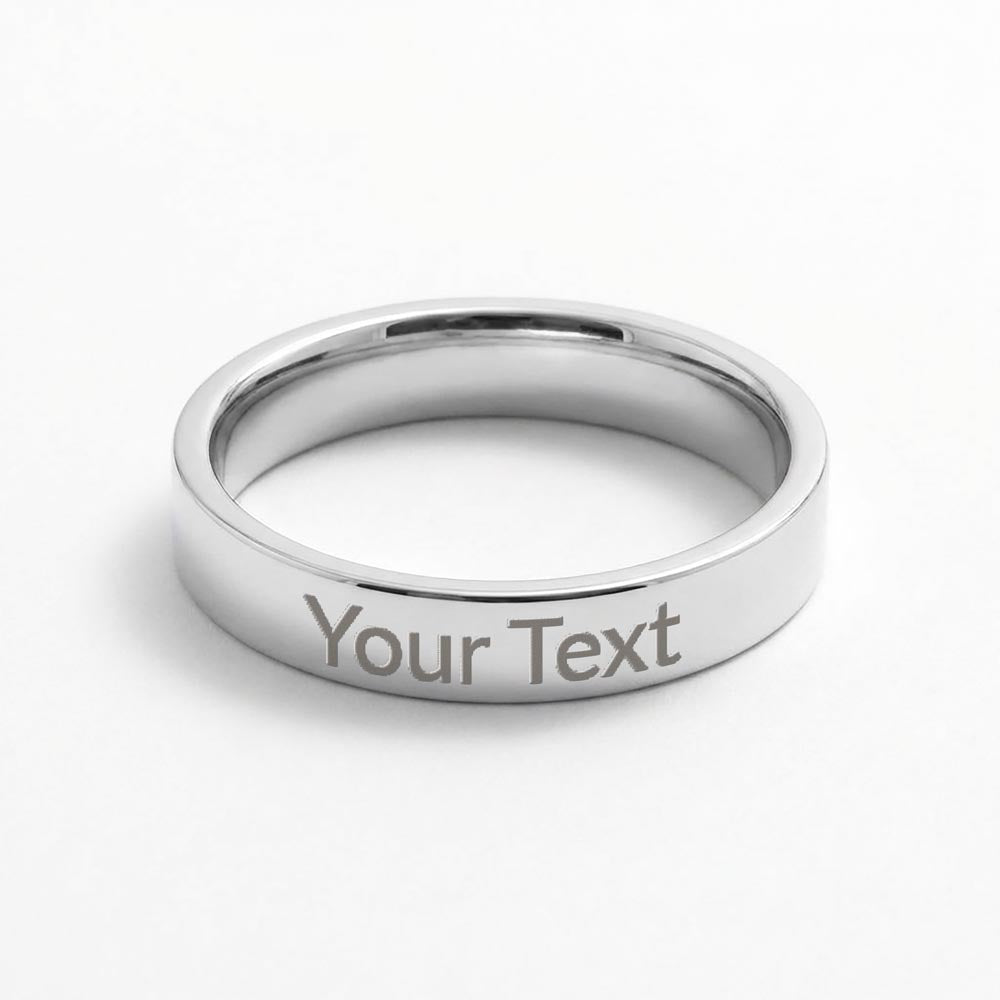 Engraved Women's Ring — Size 9 / Polished Stainless Steel