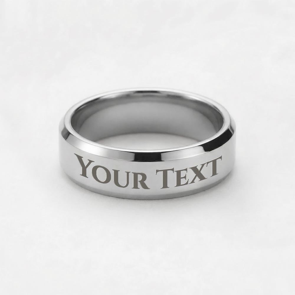 Men's Ring - Engraved — Size 9 / Polished Stainless Steel