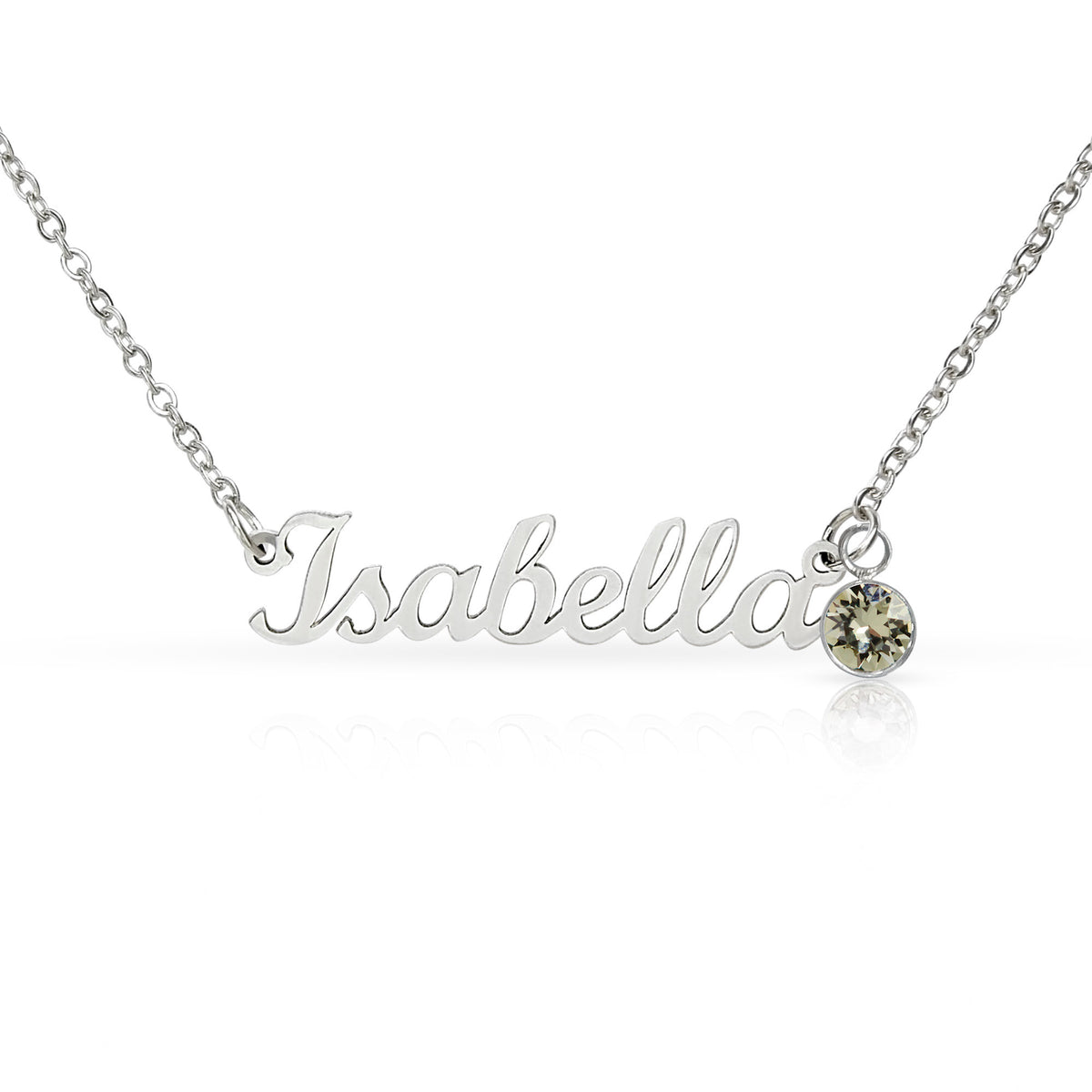 Custom Name Necklace with Birthstone — product gallery photo 26