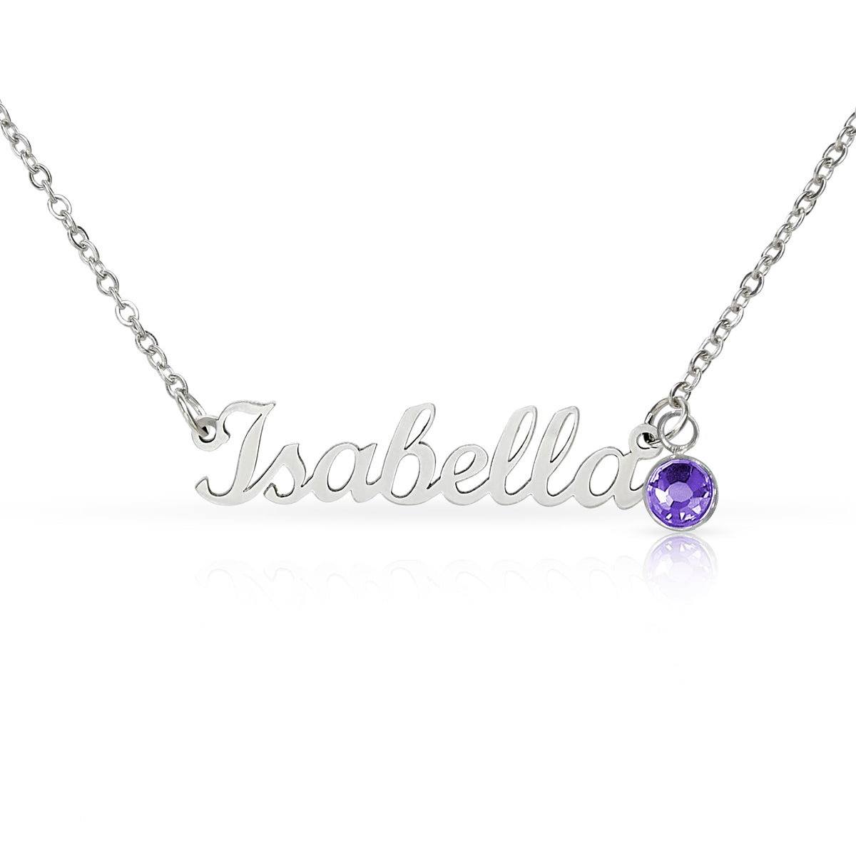 Custom Name Necklace with Birthstone — product gallery photo 28