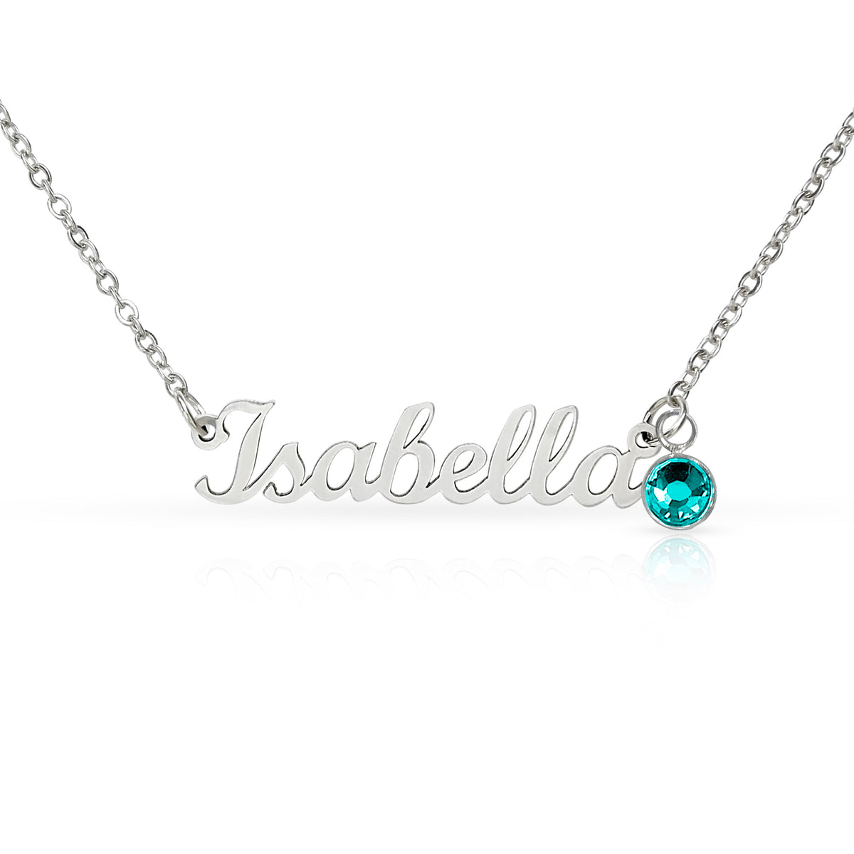 Custom Name Necklace with Birthstone — product gallery photo 13