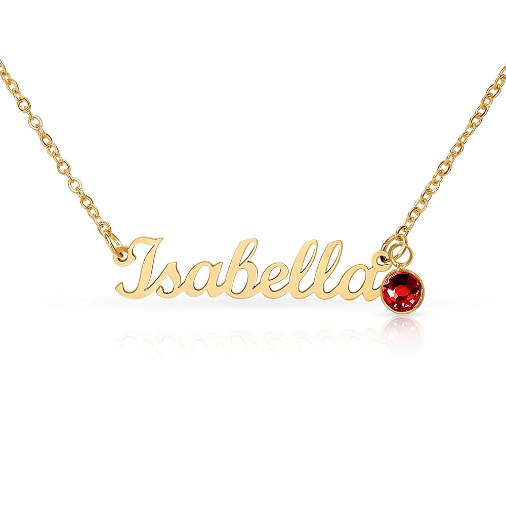 Custom Name Necklace with Birthstone — product gallery photo 38