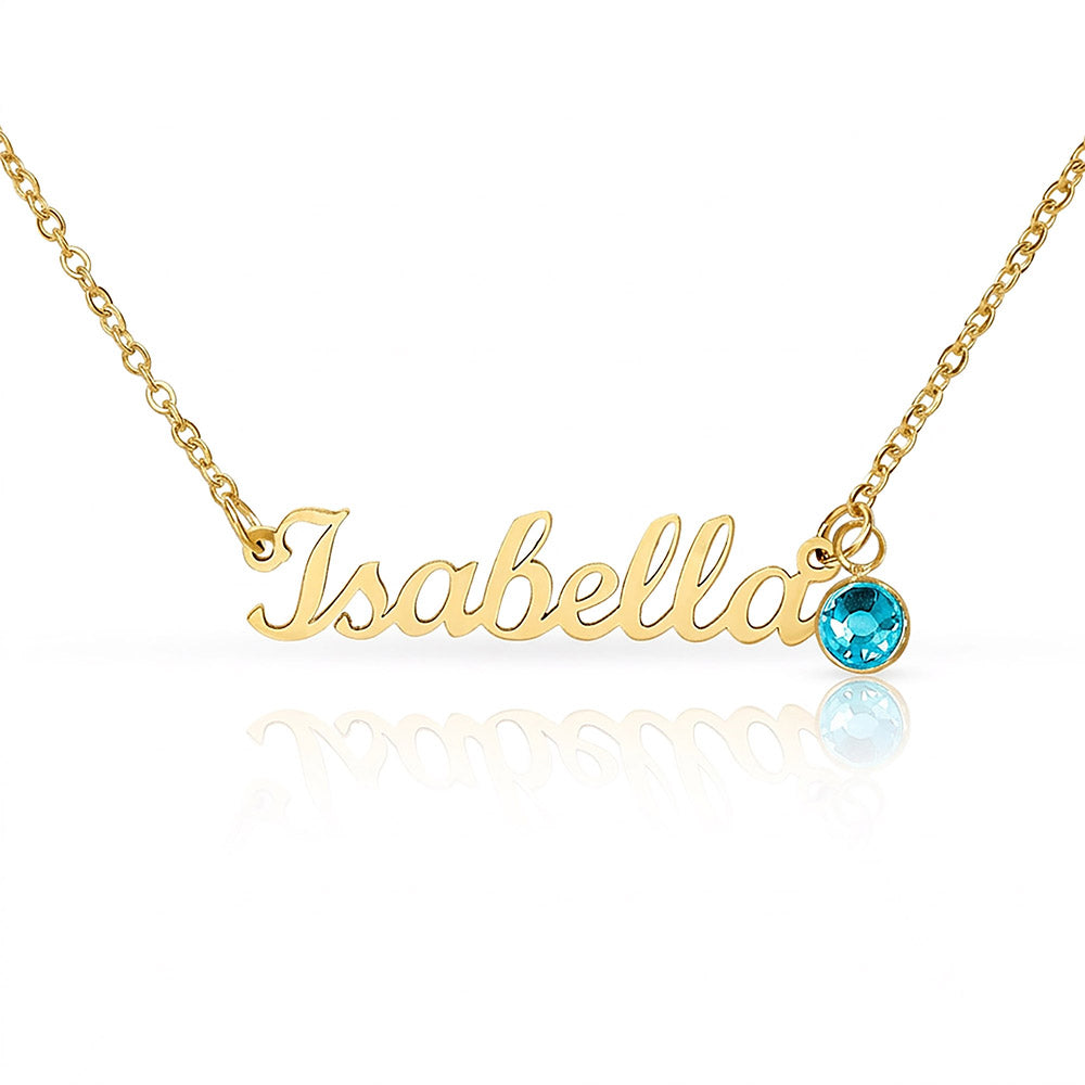 Custom Name Necklace with Birthstone — product gallery photo 19