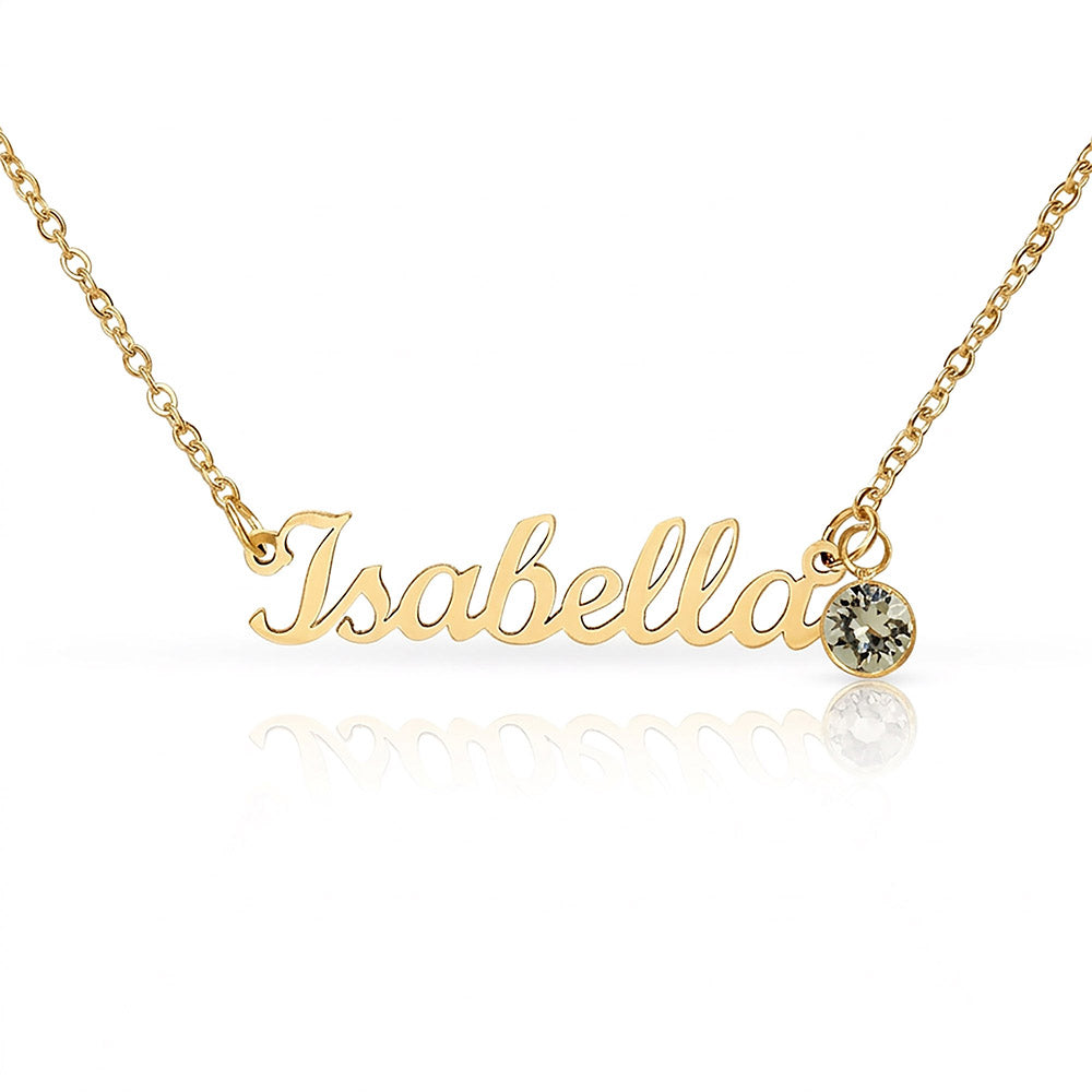Custom Name Necklace with Birthstone — product gallery photo 20