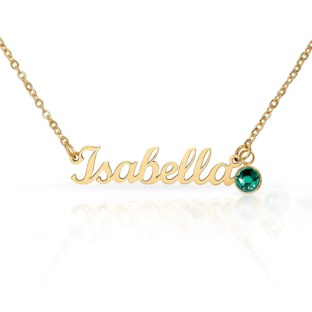 Custom Name Necklace with Birthstone — product gallery photo 21