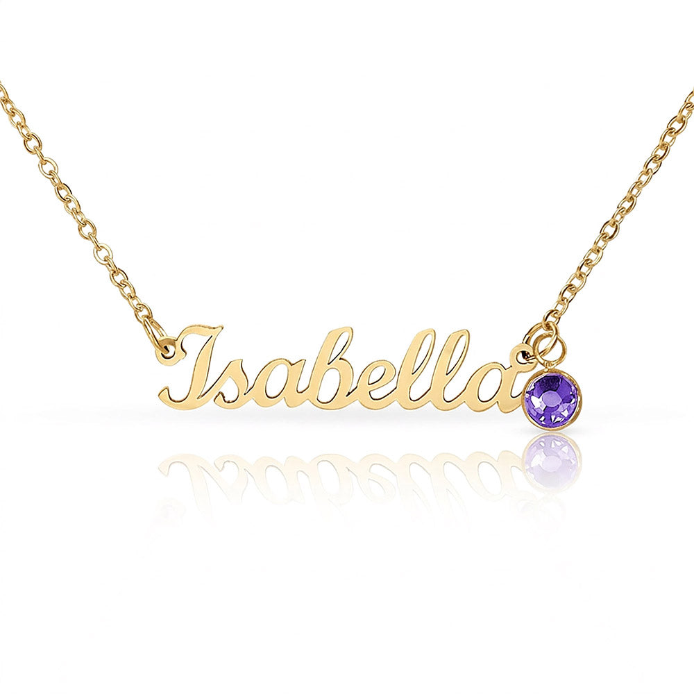 Custom Name Necklace with Birthstone — product gallery photo 43