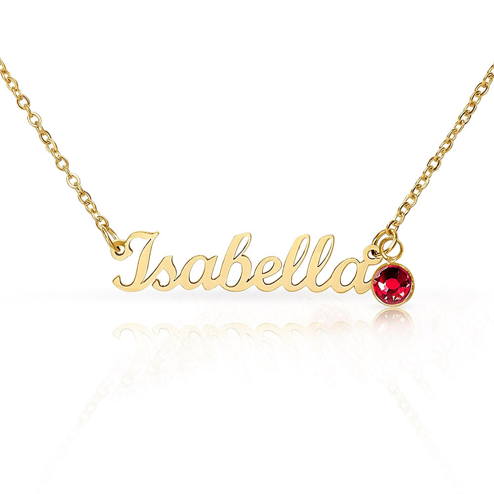 Custom Name Necklace with Birthstone — product gallery photo 44