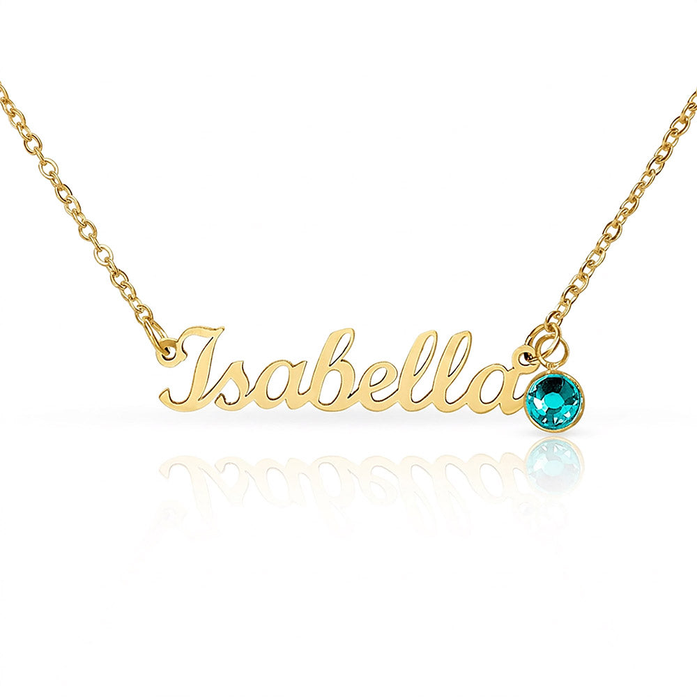 Custom Name Necklace with Birthstone — product gallery photo 49