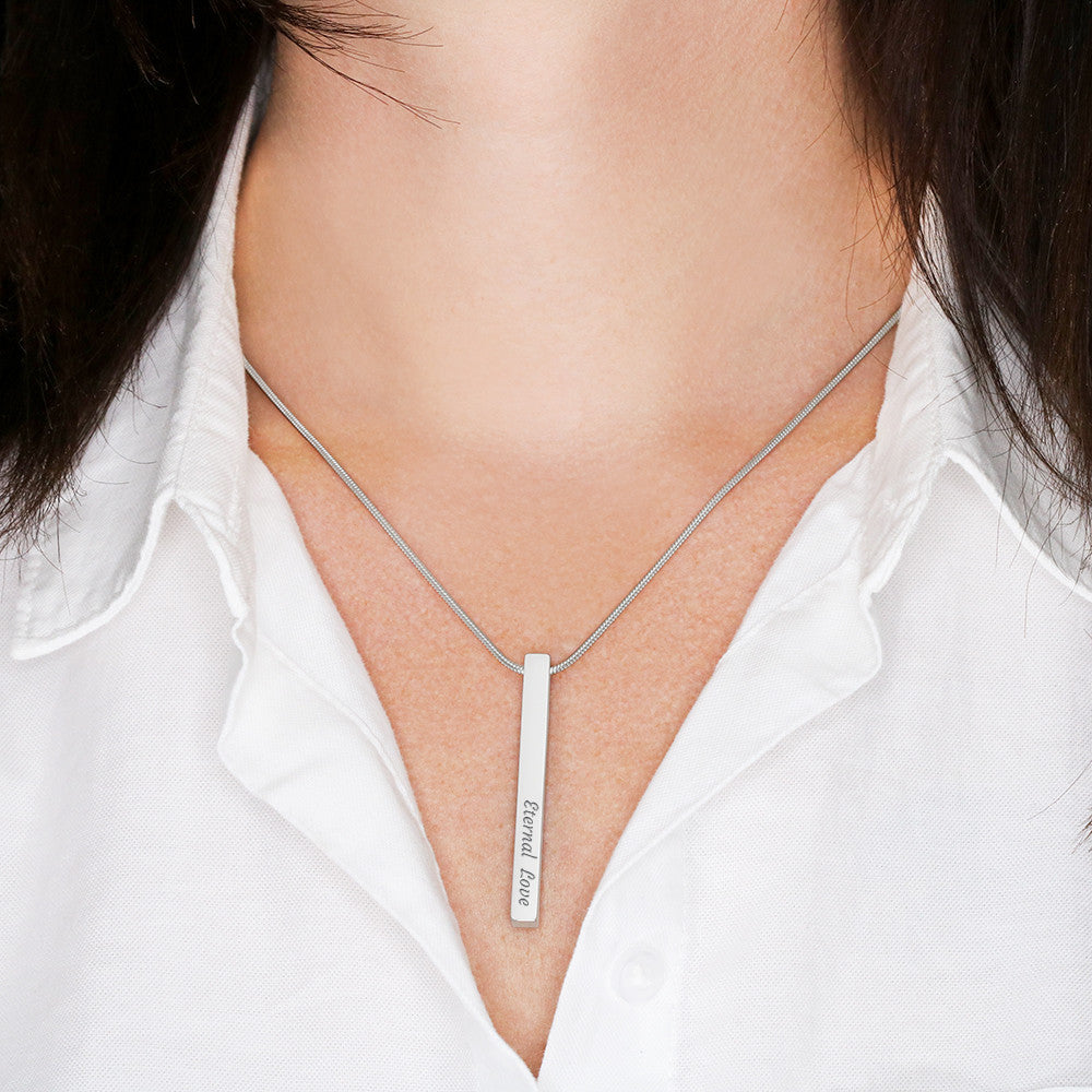 4-Sided Stick Necklace - Engraved — product gallery photo 4