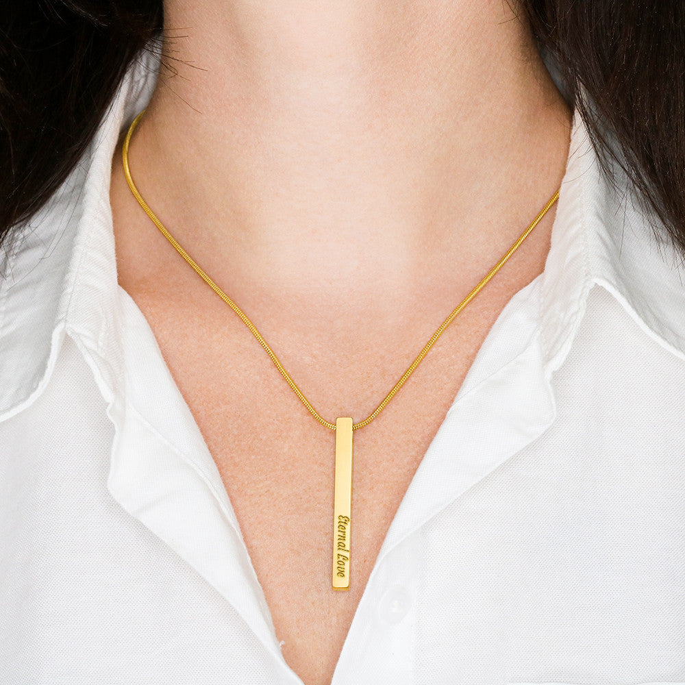 4-Sided Stick Necklace - Engraved — product gallery photo 7