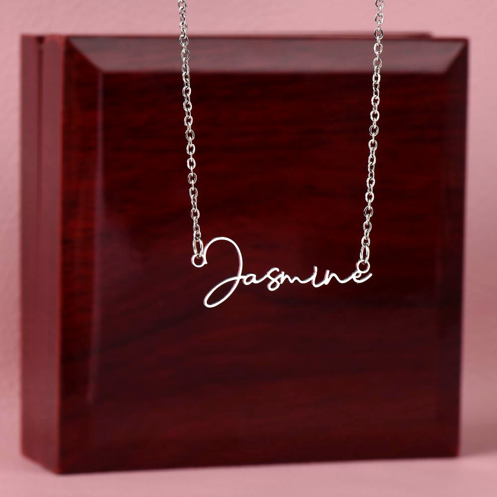 Signature Style Custom Name Necklace — Polished Stainless Steel / Luxury Box