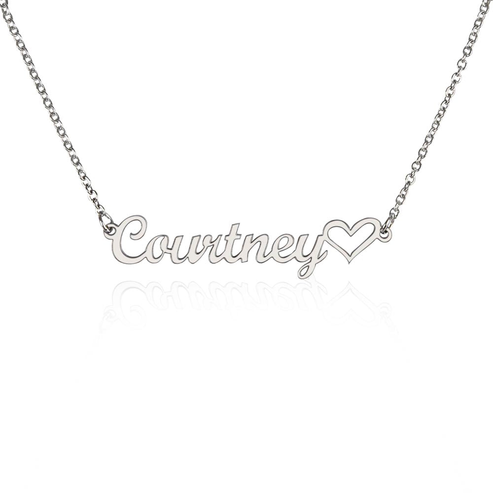 Heart Name Necklace — Polished Stainless Steel / Standard Box