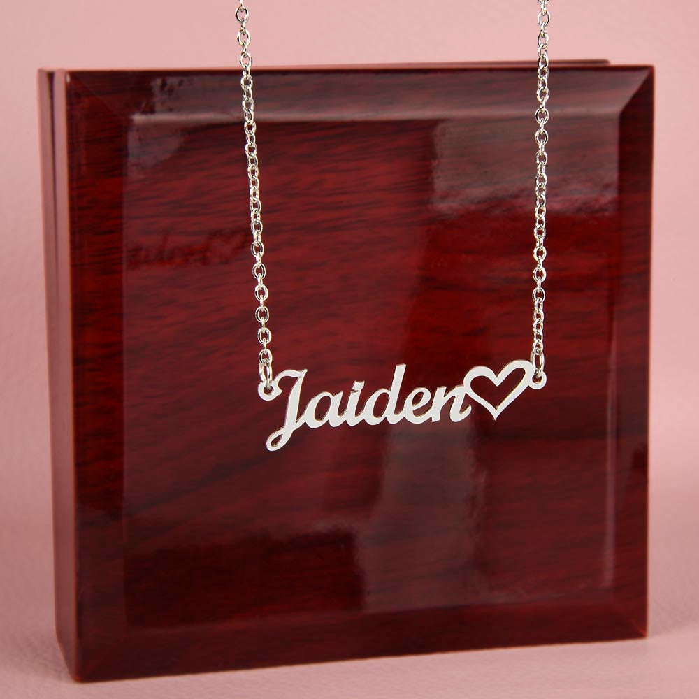 Heart Name Necklace — Polished Stainless Steel / Luxury Box