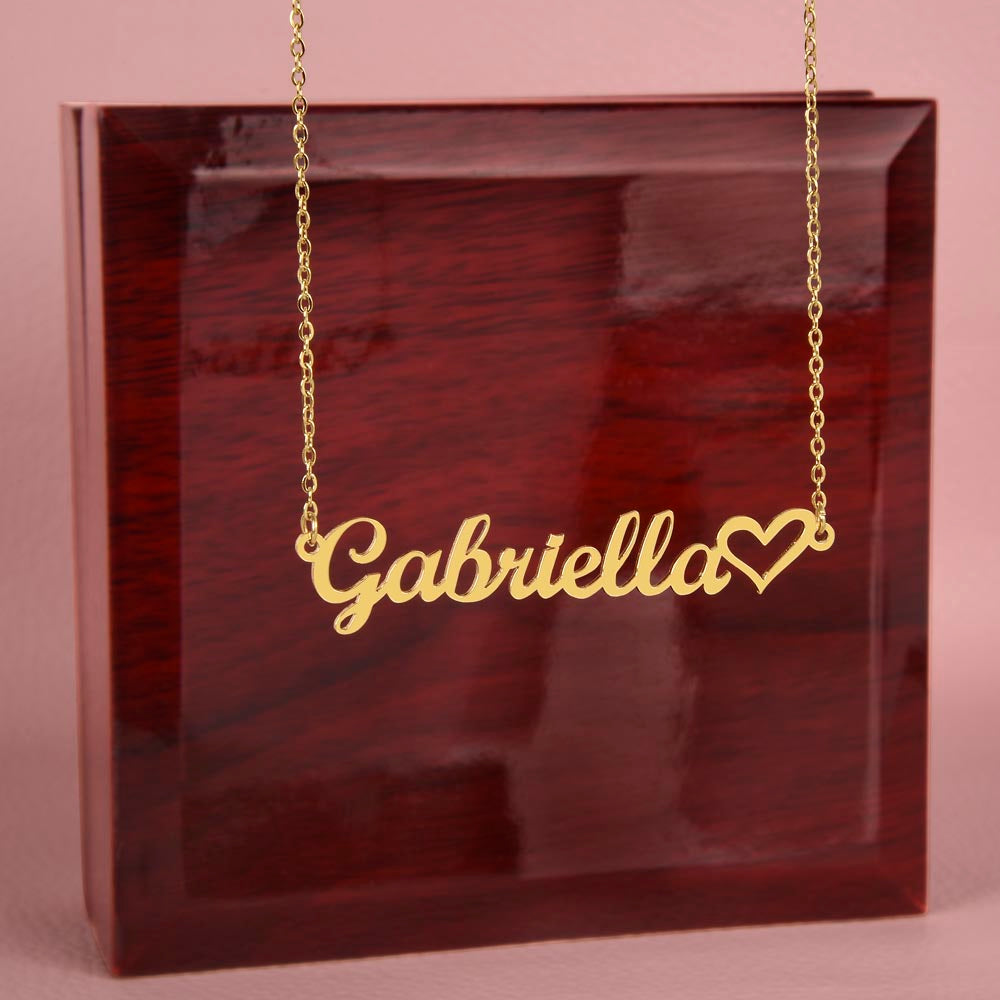 Heart Name Necklace — 18k Yellow Gold Finish / Luxury Box