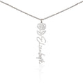 Flower Name Necklace — Polished Stainless Steel / Standard Box / January
