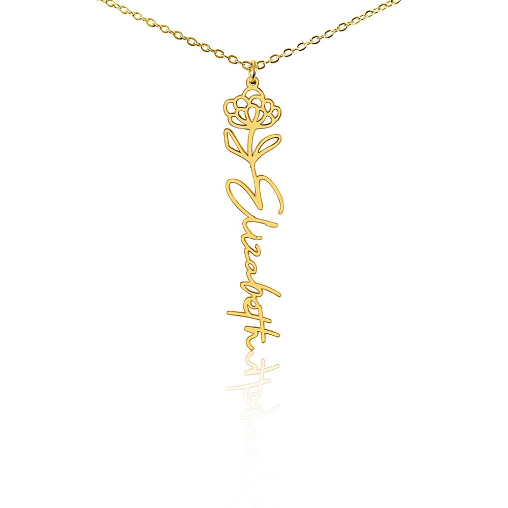 Flower Name Necklace — 18k Yellow Gold Finish / Standard Box / November