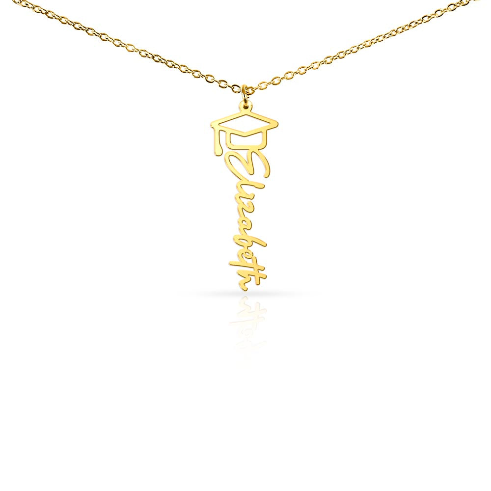 Graduation Cap Necklace — 18k Yellow Gold Finish / Standard Box