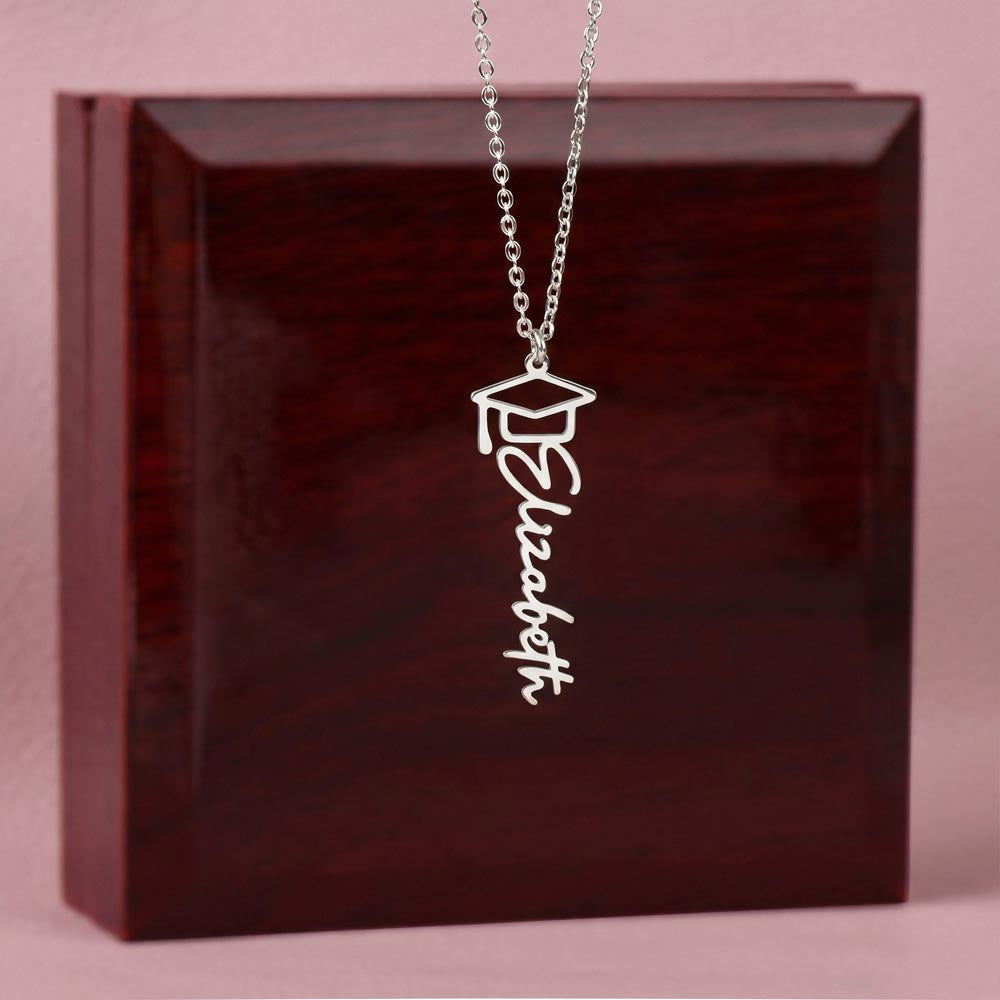 Graduation Cap Necklace — Polished Stainless Steel / Luxury Box