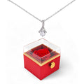 Alluring Beauty - Rotating Rose Gift Box — White Gold Finish