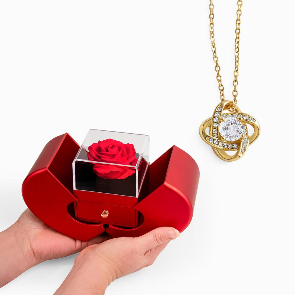 Love Knot Necklace - Red Heart Rose Box — product gallery photo 6