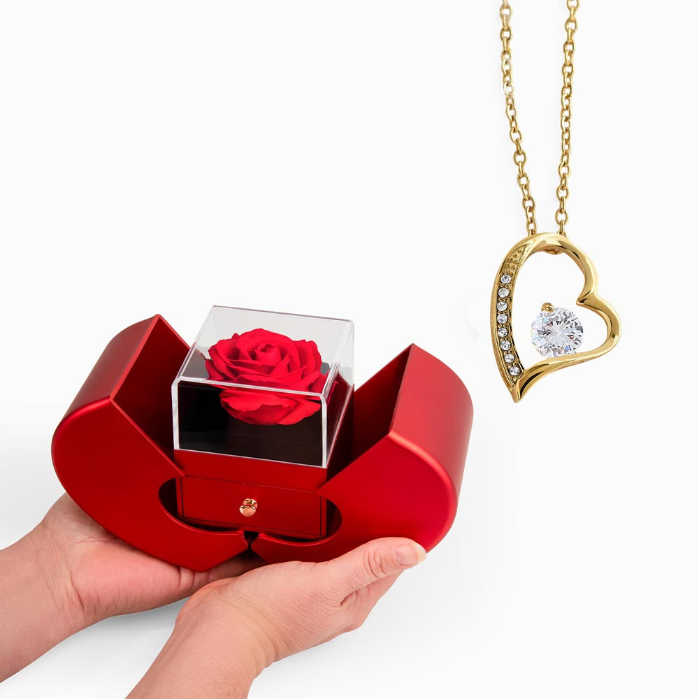 Forever Love Necklace - Red Heart Rose Box — product gallery photo 6