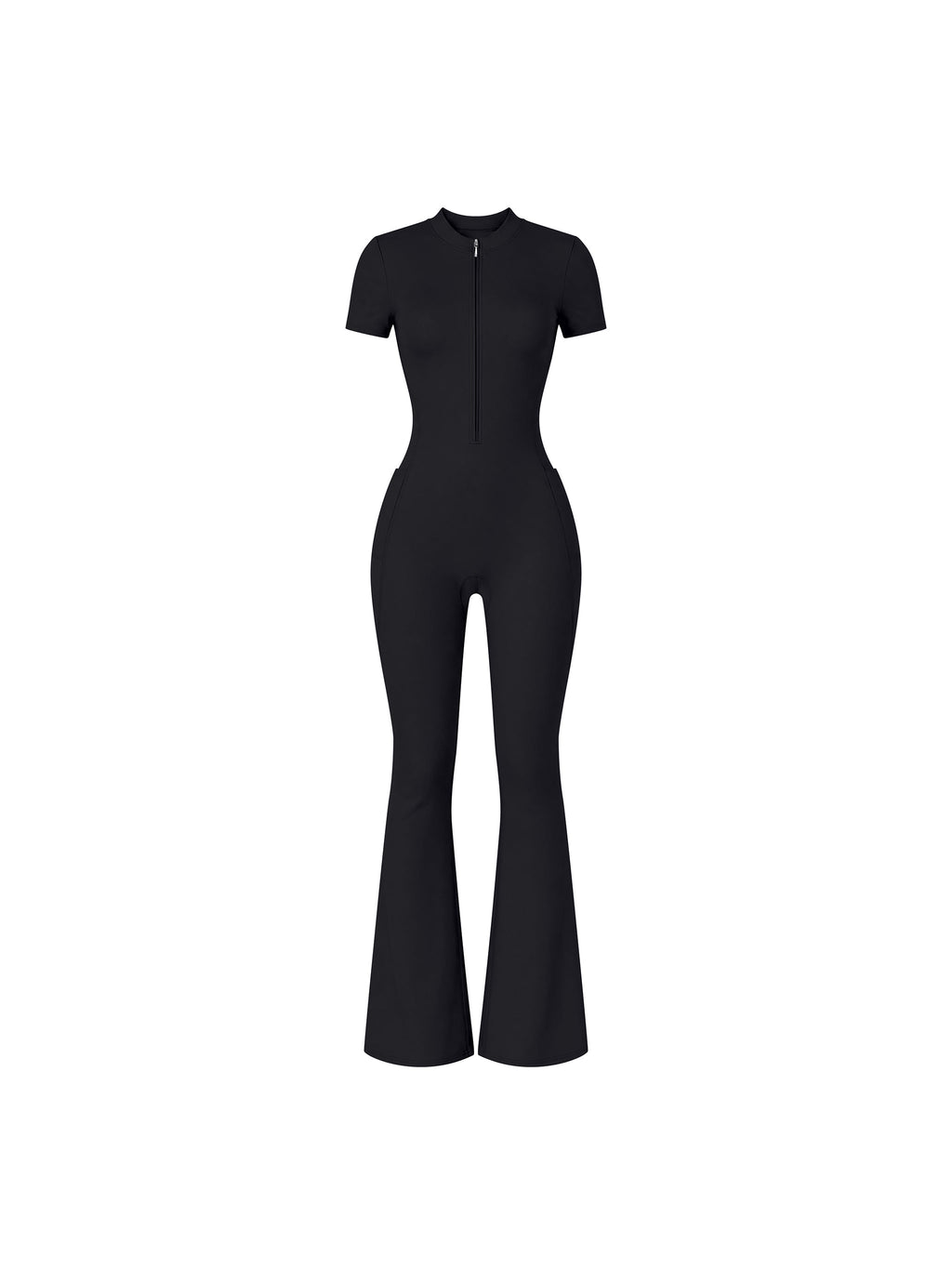 Women’s Tight Flared Leg Quarter-Zip Jumpsuit