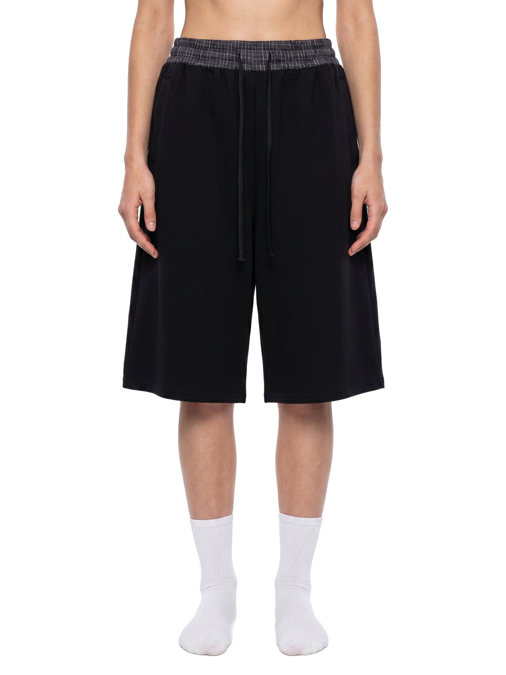 Unisex Plaid Waistband Shorts