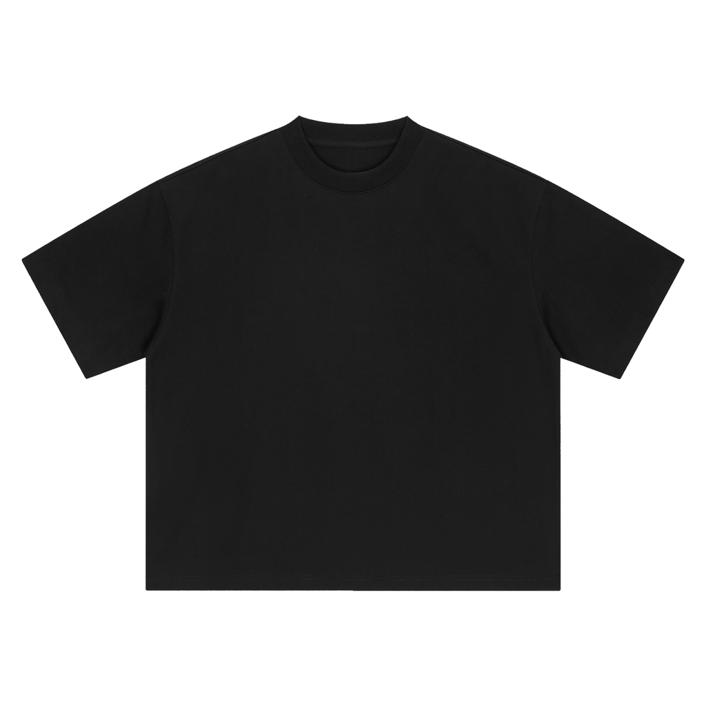 Black Unisex Boxy Oversized T-Shirt front view