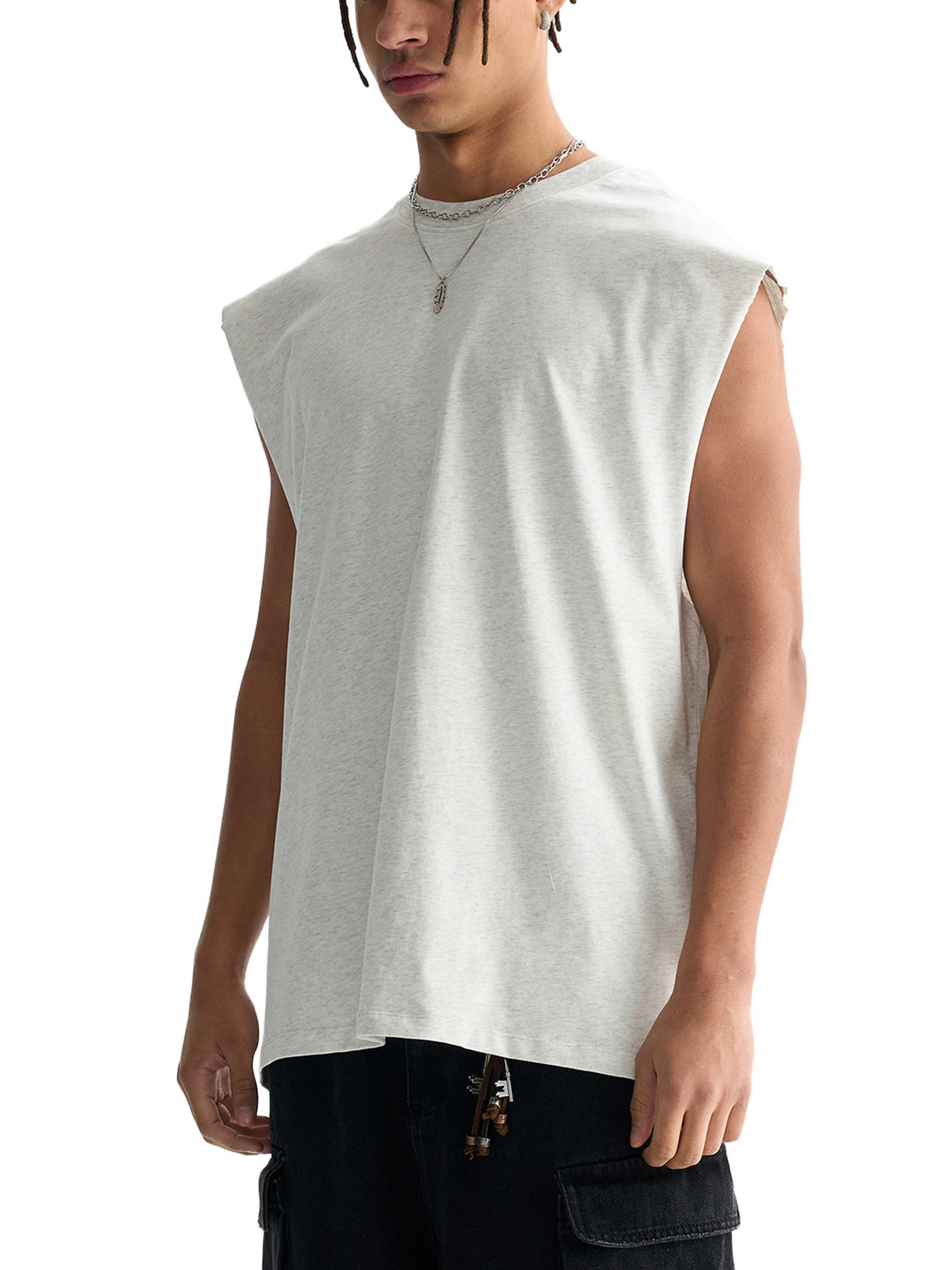Unisex Raw-Edge Cotton Tank Top
