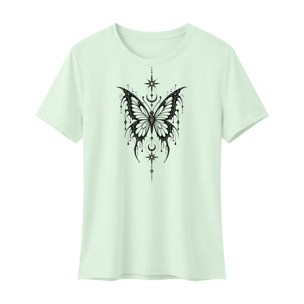 Celestial Butterfly Women’s Regular Fit T-Shirt V2 - Light Green front