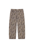 Unisex Vintage Wash Leopard Wide Leg Jeans