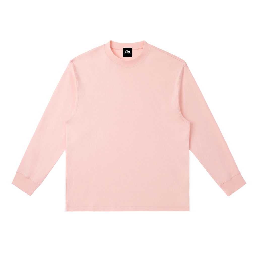 Pink Essential Crewneck Long-Sleeve T-Shirt front product view