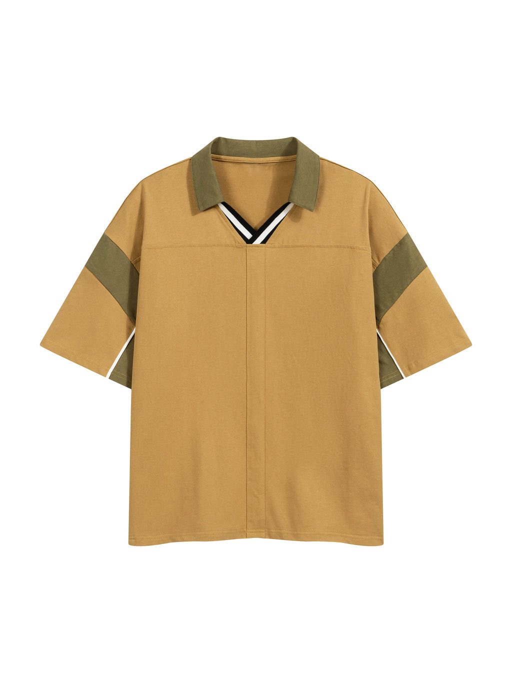 Unisex Boxy Colour Block Polo Shirt