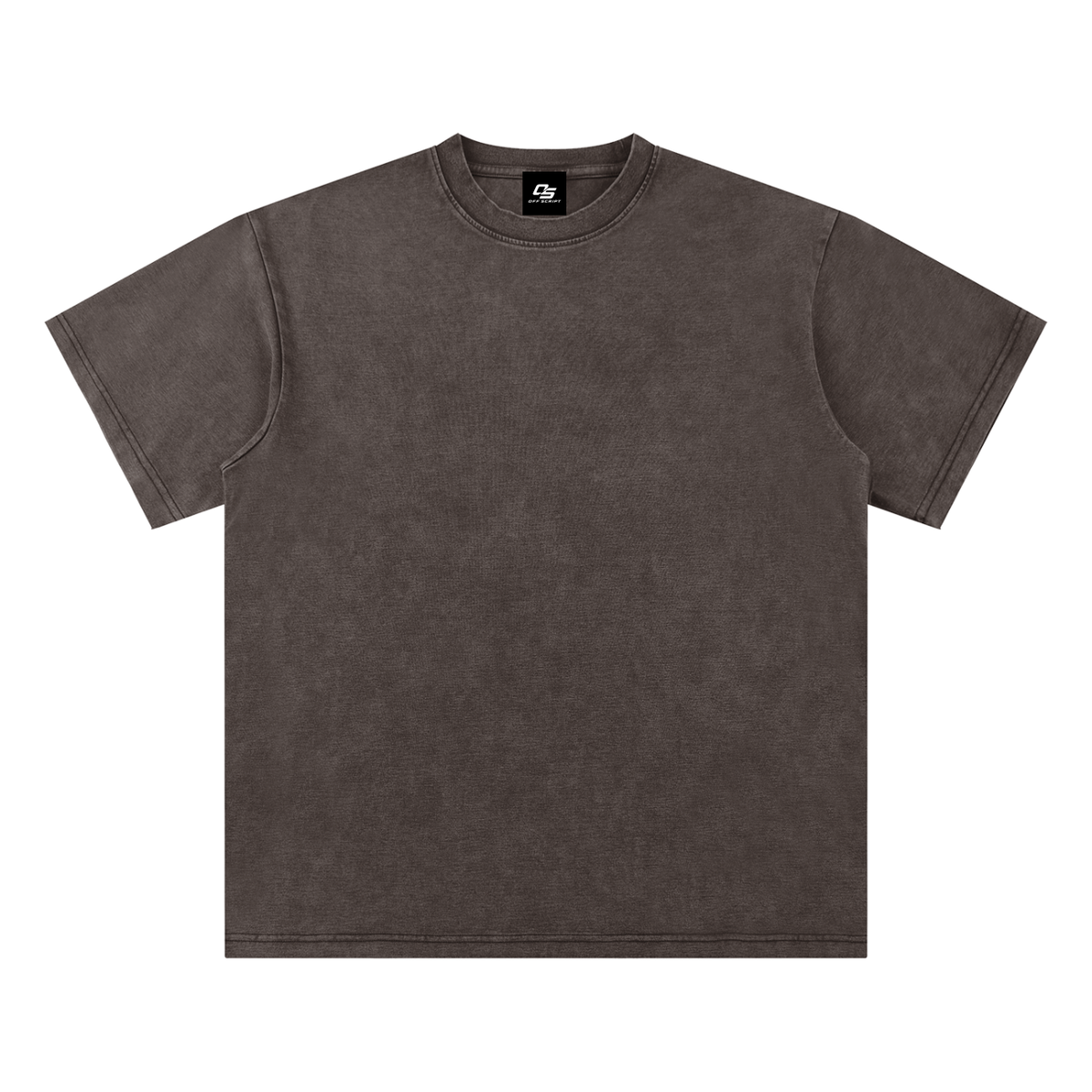 Coffee Unisex bamboo slub snow-washed T-shirt front view