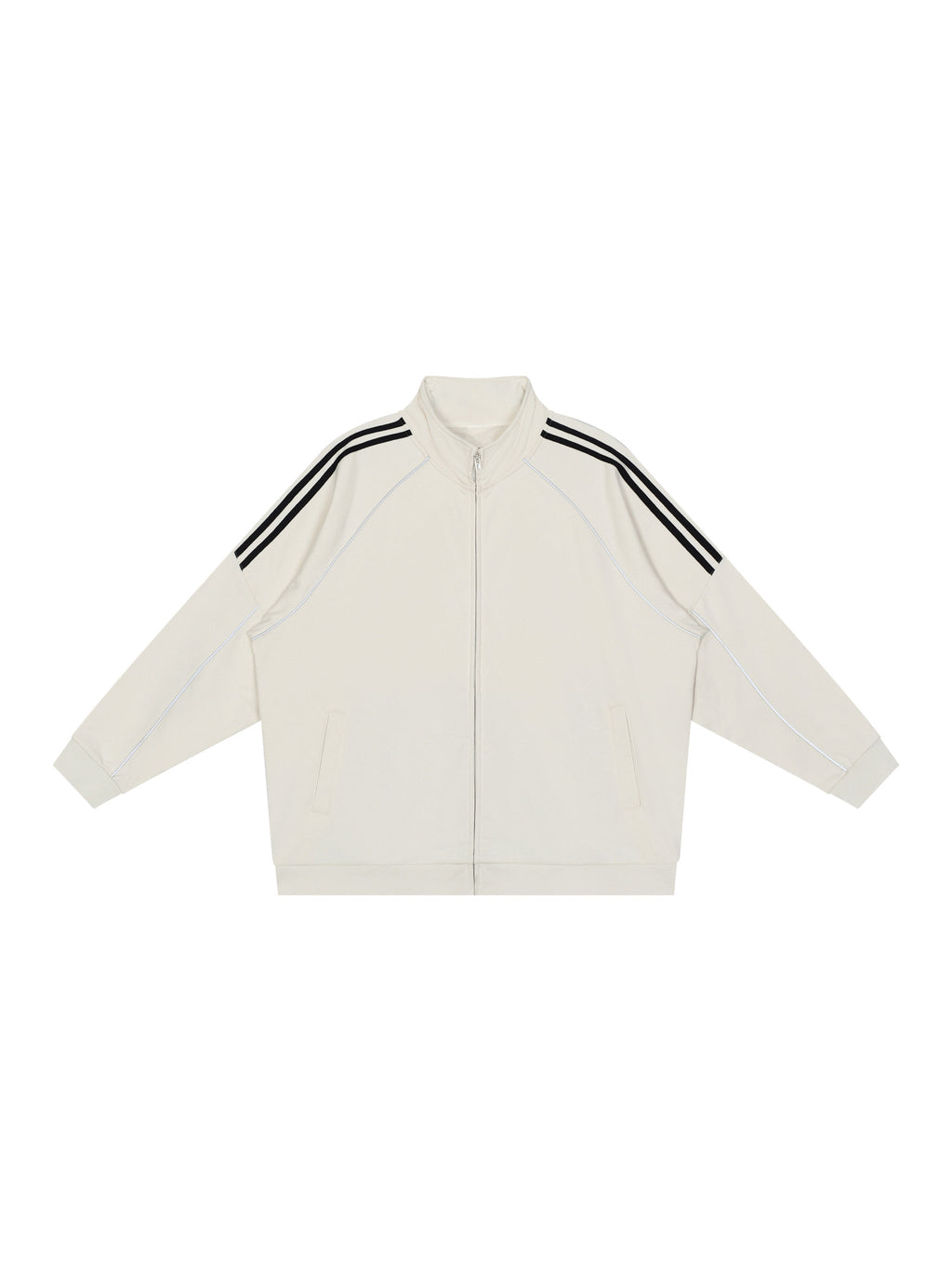 Reflective Striped Raglan Sleeve Jacket