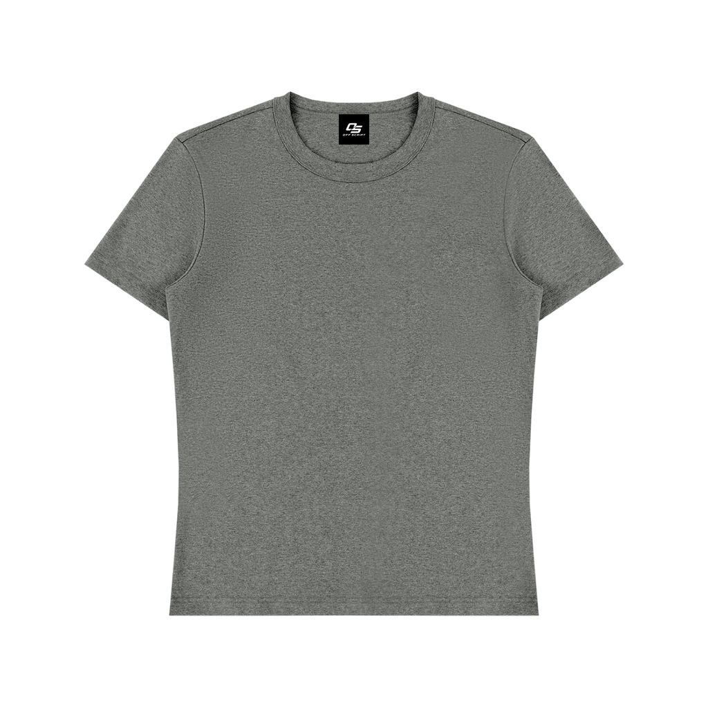Flower Gray Unisex Heavyweight Cotton T-Shirt front product view