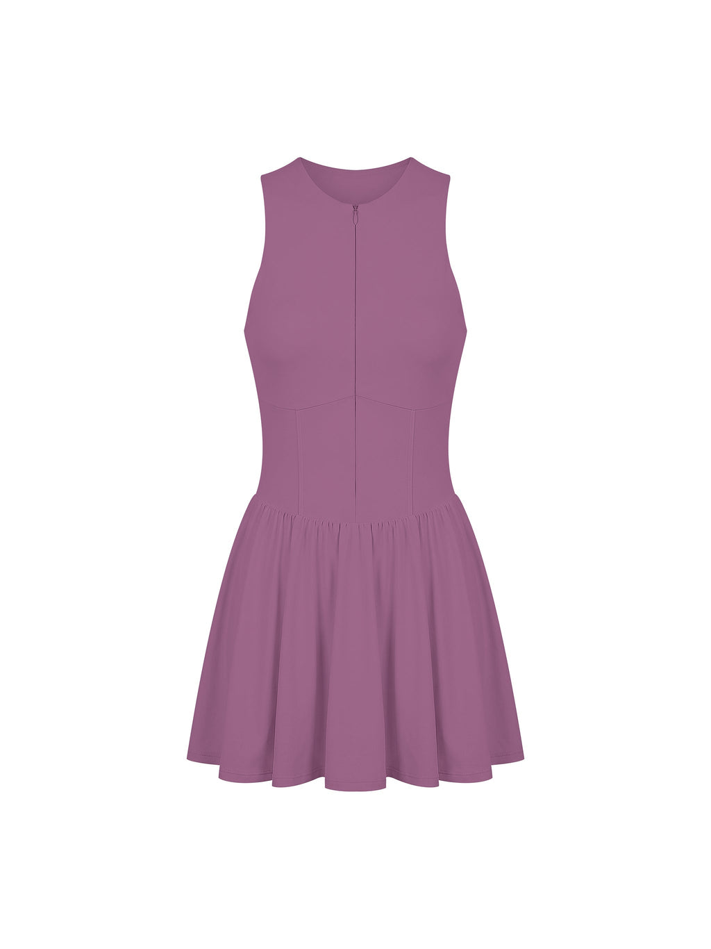 Women’s Ruched Sleeveless Full-Zip Dress