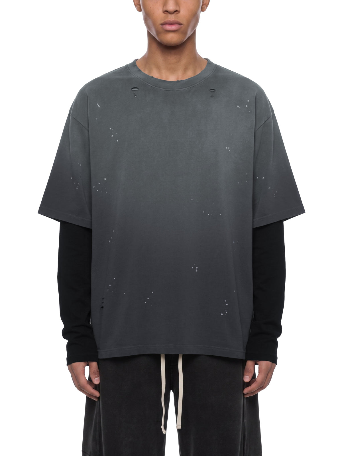 Unisex Vintage Wash Distressed Layer T-Shirt