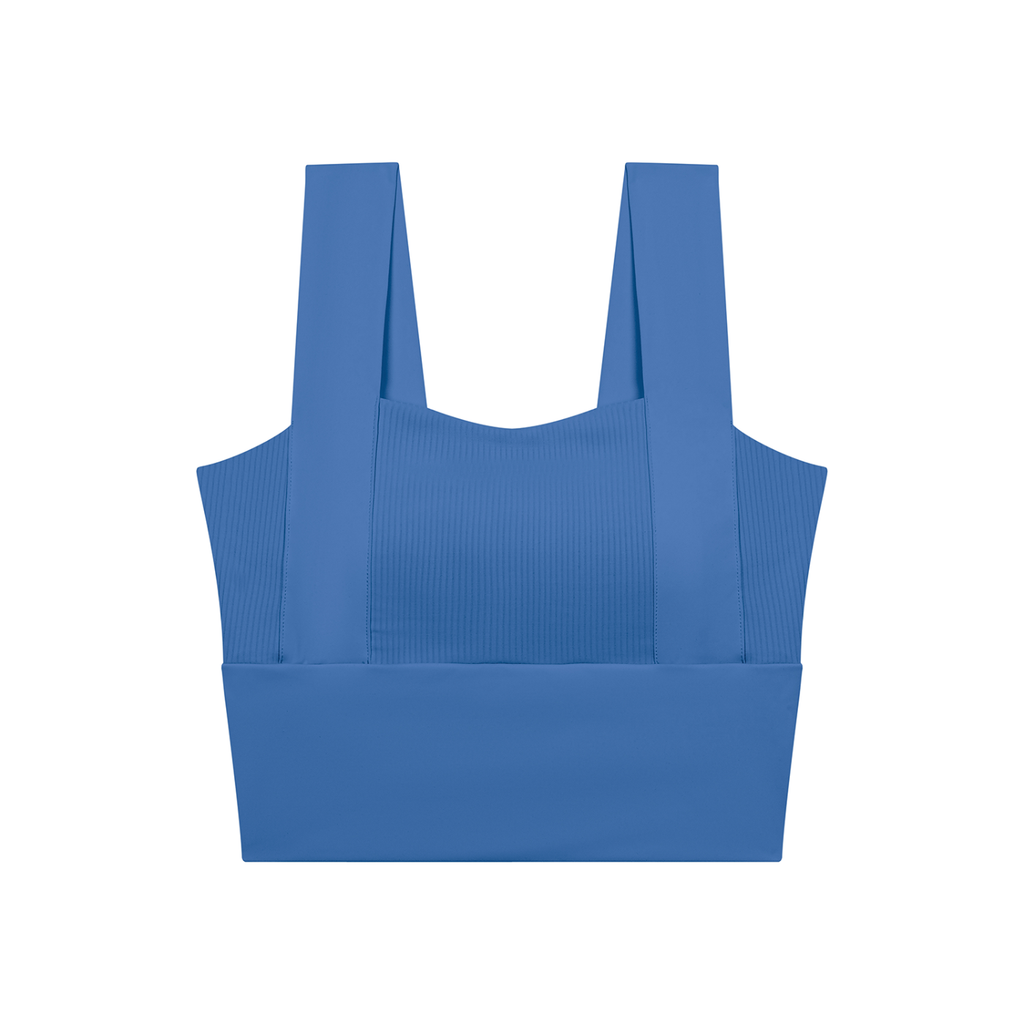 Women’s Yoga Crop Tank Top in Colorful Blue - front view