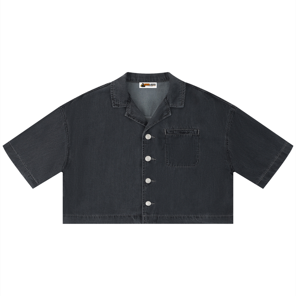 Women's Vintage Wash Boxy Cropped Shirt