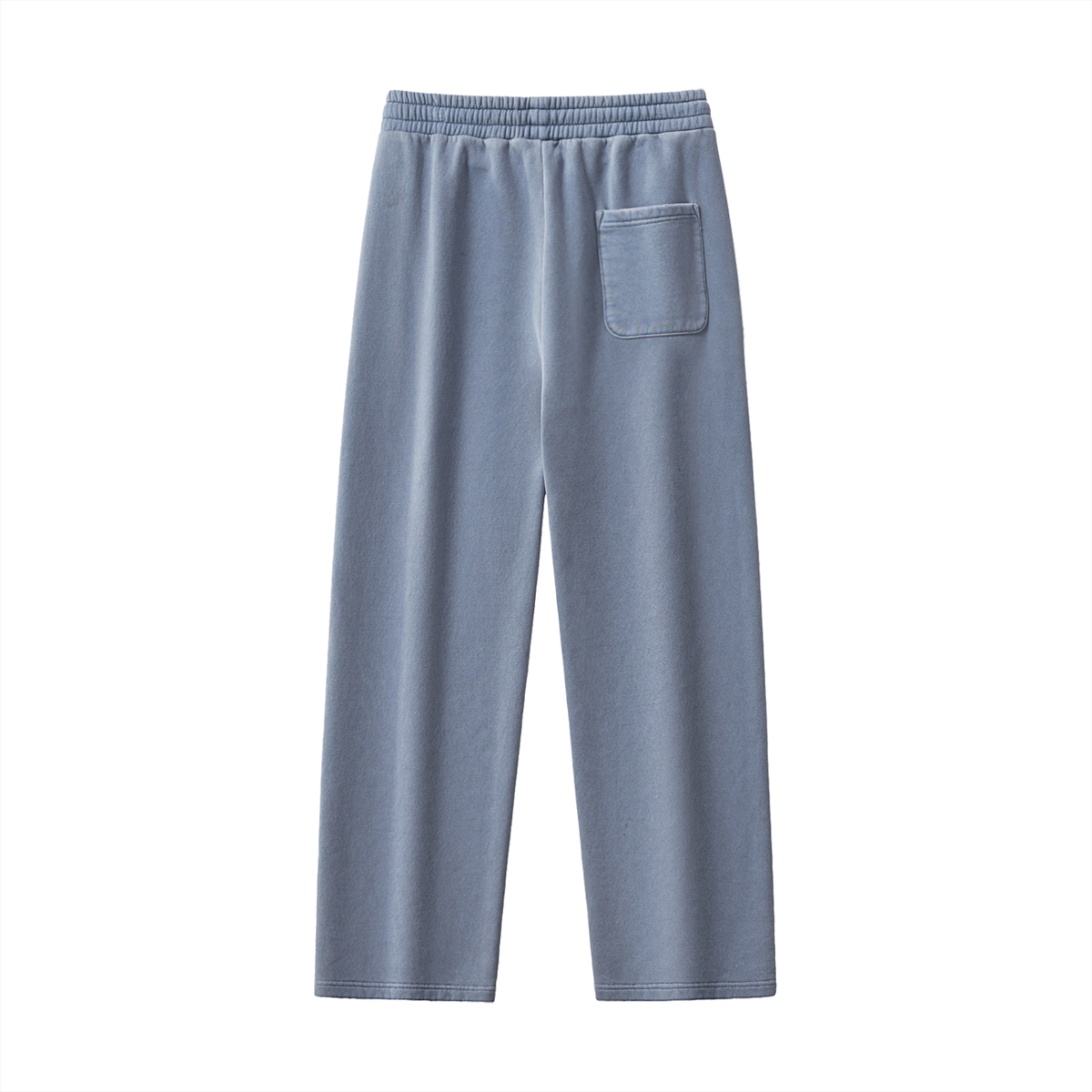 Unisex Frayed Enzyme-Washed Fleece Sweatpants – Blue back view