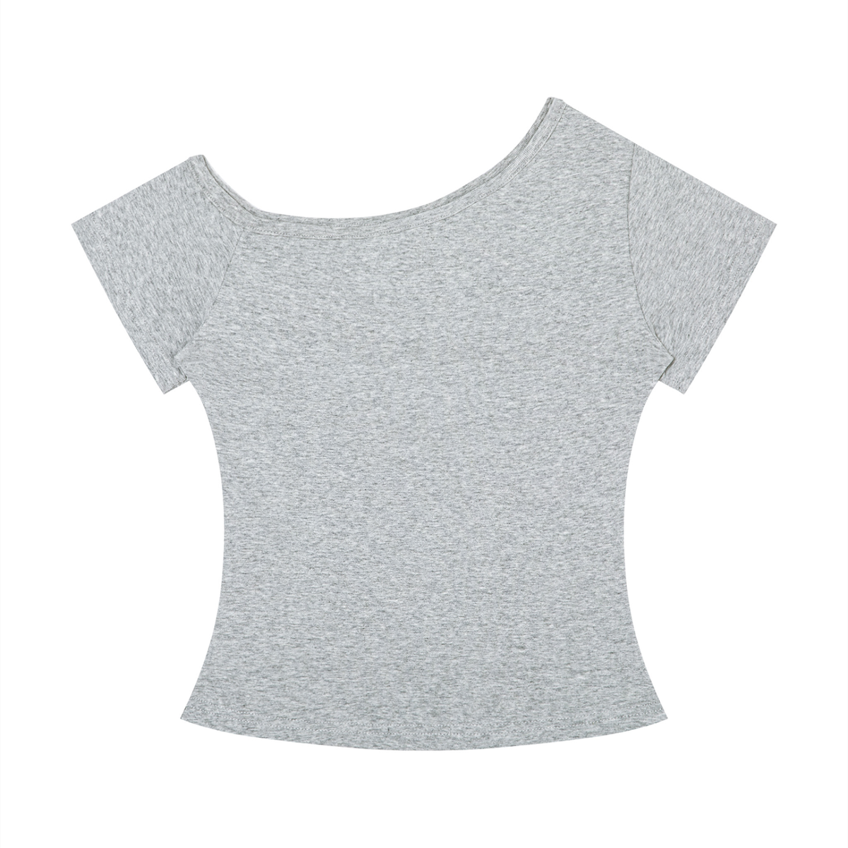 Bloom Anyway women’s off-the-shoulder T-shirt in Flower Gray – back