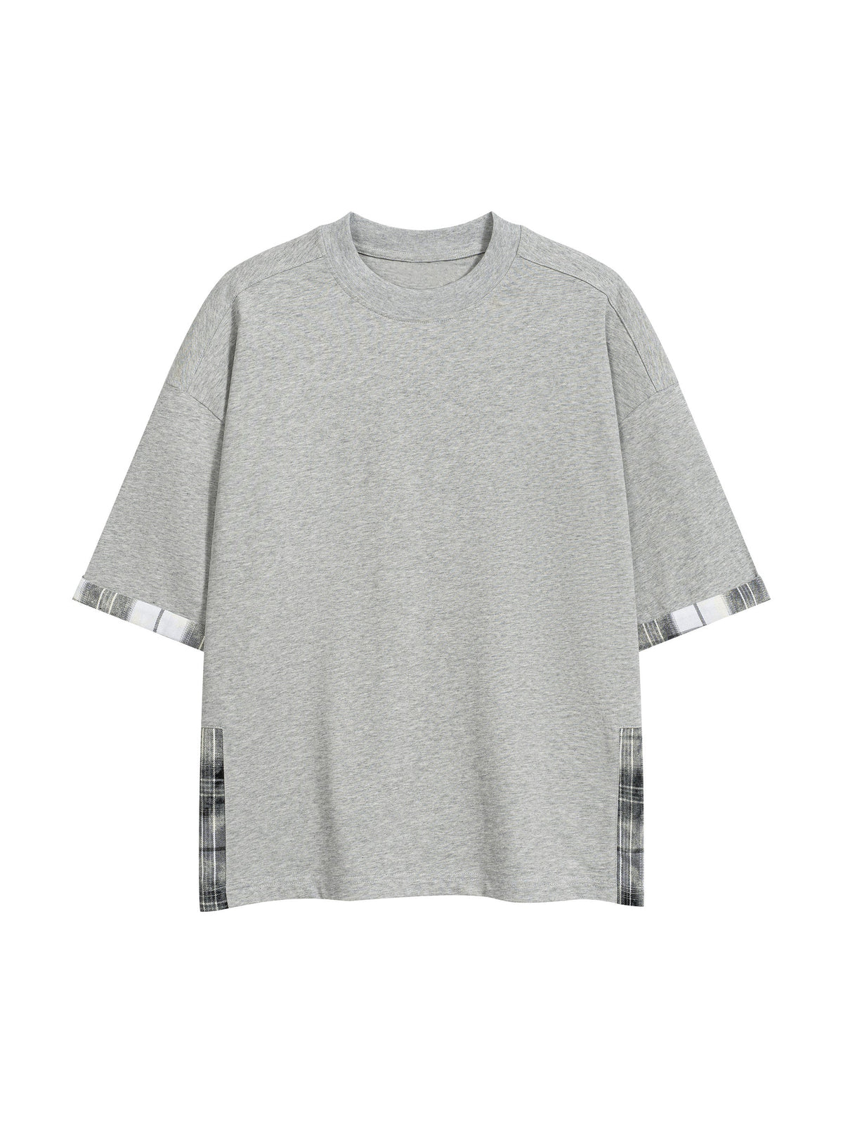 Unisex Plaid Paneled T-Shirt