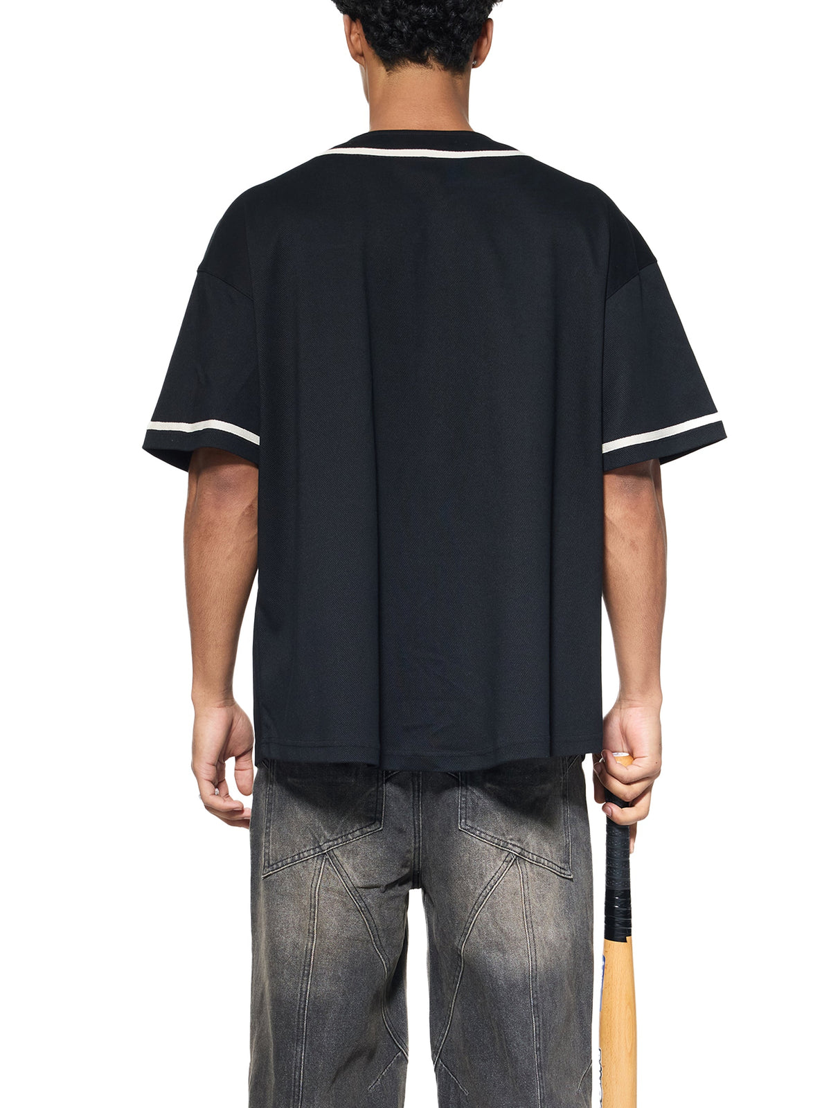 Unisex Contrast Piped Button-Up Jersey gallery view