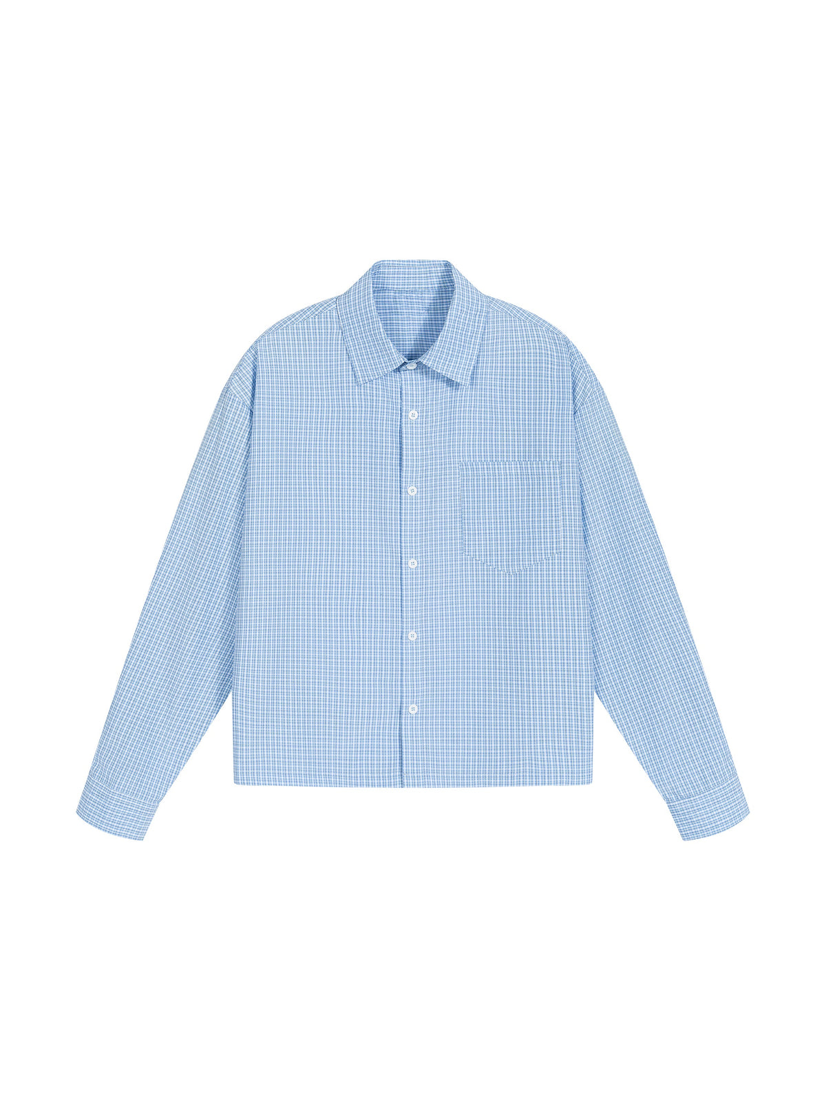 Unisex Boxy Plaid Long Sleeve Shirt