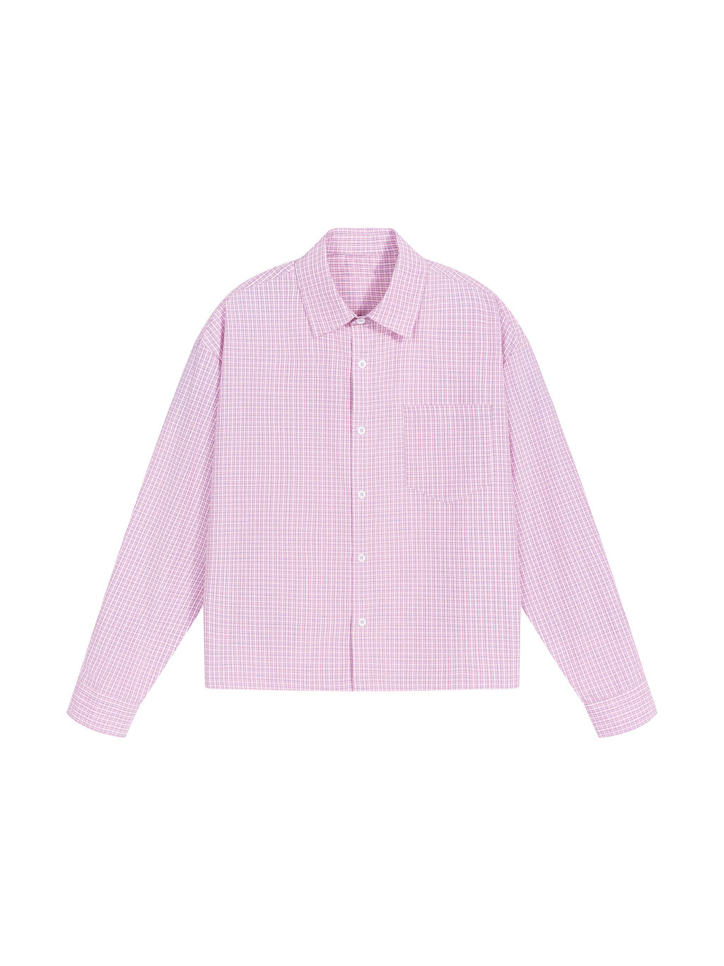 Unisex Boxy Plaid Long Sleeve Shirt